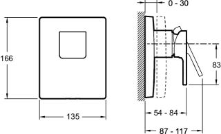 Смеситель Jacob Delafon STRAYT E98632-CP  встраиваемый Смеситель Jacob Delafon STRAYT E98632-CP  встраиваемый