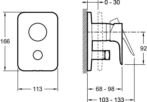 Смеситель Jacob Delafon ALEO E98717-CP встраиваемый