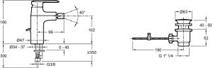 Смеситель для биде  Jacob Delafon KUMIN E99456-CP