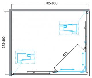 Душевой уголок BelBagno DUE 80x80см хром DUE-A-2-80-C-Cr