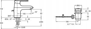 Смеситель для раковины Jacob Delafon KUMIN E99980-CP