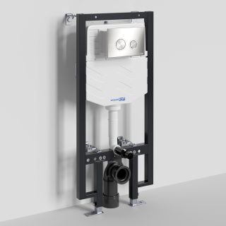 Система инсталляции для унитазов WasserKRAFT Vils 56TLT.010.ME.BN01 с кнопкой смыва никель