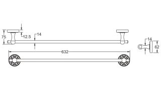 Полотенцедержатель Rose RG1017Q 63см бронза Полотенцедержатель Rose RG1017Q 63см бронза