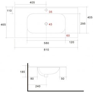 Раковина керамическая Art&Max 80см AM7110-80