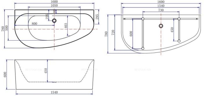Акриловая ванна Allen Brau Priority 2.31005.21A/AM 160x78 см