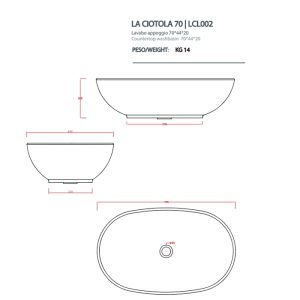 Раковина ArtCeram LA CIOTOLA LCL002 01 00 белая 70 см