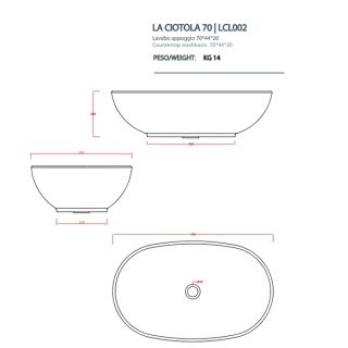 Раковина ArtCeram LA CIOTOLA LCL002 01 00 белая 70 см Раковина ArtCeram LA CIOTOLA LCL002 01 00 белая 70 см