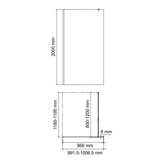 Душевая перегородка WasserKRAFT Rur 30W44-FL 100 см профиль хром стекло рифлёное
