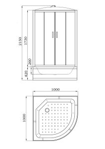 Душевая кабина Parly EF1021 100x100 см белый