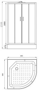 Душевая кабина Parly Classic EC831 80x80см