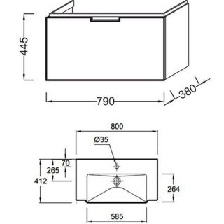 Тумба под раковину Jacob Delafon REVE EB1131-G1C