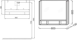 Зеркало с подсветкой 80 см Jacob Delafon TERRACE  EB1181-NF