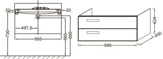 Тумба под раковину Jacob Delafon RYTHMIK EB1304-E70