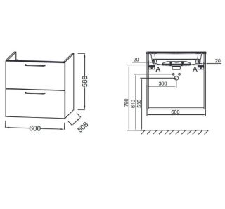 Тумба под раковину Jacob Delafon ODEON RIVE GAUCHE EB2520-R5-N18 ручки хром