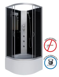 Душевая кабина Niagara NG-2507-14BKG с гидромассажем 80x80см серебро/тонированное