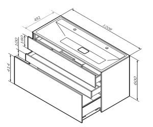Am.pm INSPIRE 2.0 M50AFHX1203GM тумба под раковину 120 см графит матовый