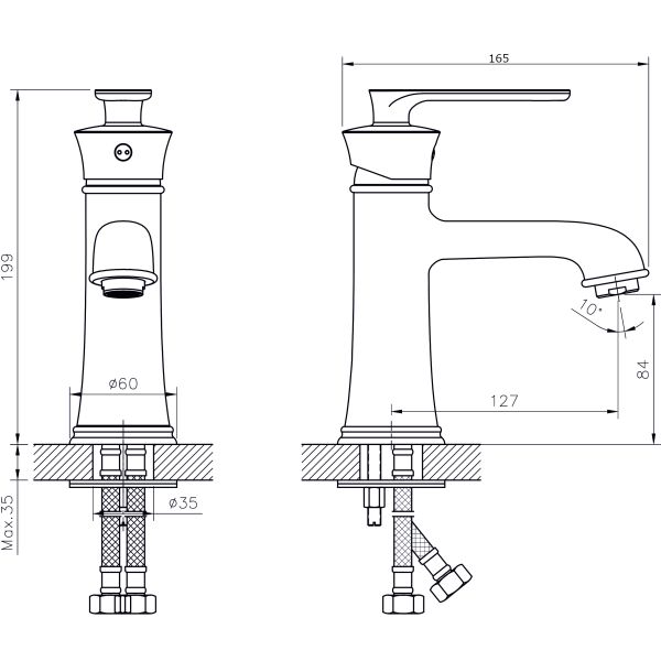 Смеситель для раковины RUSH Flores (FL0835-11)