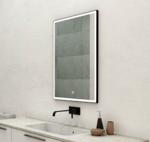 Зеркало с подсветкой и функцией антизапотевания Art&Max Arezzo 60x80см чёрный AM-Are-600-800-DS-FC-H-Nero