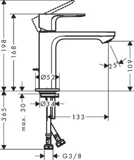Смеситель для раковины Hansgrohe Rebris E 72589000 хром