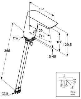Электронный смеситель для раковины Kludi Balance белый 5220091 Электронный смеситель для раковины Kludi Balance белый 5220091