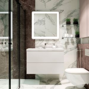 Подвесная тумба под раковину Art&Max Verona Push 90см белый матовый AM-Verona-Push-900-2C-SO-BI-TS
