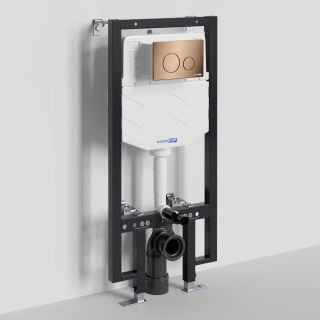 Система инсталляции для унитазов WasserKRAFT Vils 56TLT.010.ME.RG02 с кнопкой смыва розовое золото