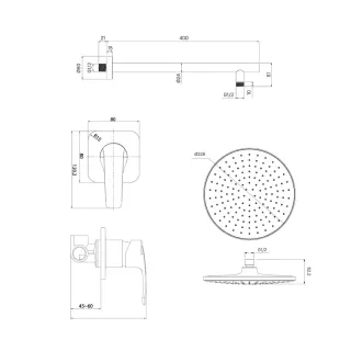 Душевой комплект IDDIS Оптима Хоум (Optima Home) OPHBL01i66 чёрный матовый