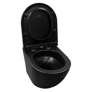 Унитаз подвесной Azario Grado AZ-0046-UQ3-MB безободковый торнадо чёрный матовый