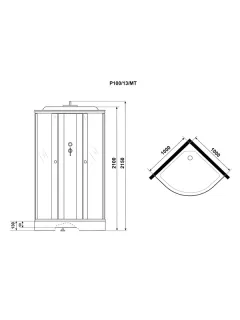 Душевая кабина Niagara Promo P100/13/MT 100x100 см профиль белый стекло матовое