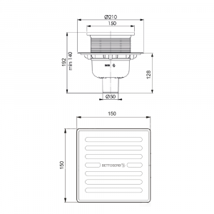 Душевой трап Bettoserb Superior Quadro 14702510 с мульти-сифоном