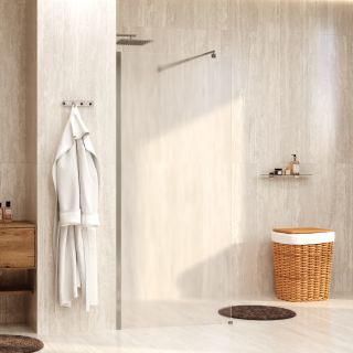 Душевая перегородка WasserKRAFT Rur 30W39-TXG 90 см профиль хром стекло текстурное