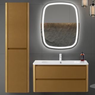Шкаф-пенал подвесной Cezares Релакс (Relax) RELAX-1500-2A-SO-BORO-P 40 см брашированное золото
