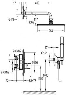 Душевой комплект Cezares Eco хром ECO-DSET-01