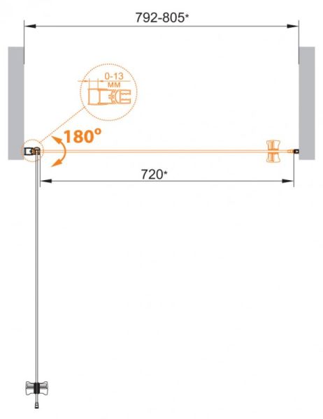 Душевая дверь Cezares ECO-O-B-1-80-C-Cr
