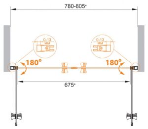 Душевая дверь Cezares ECO-O-B-2-80-C-Cr
