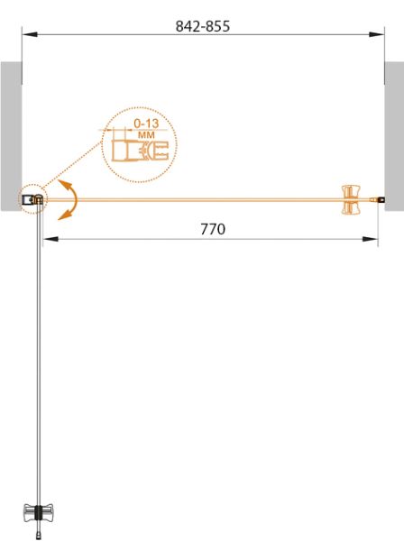 Душевая дверь Cezares ECO-O-B-1-85-C-Cr