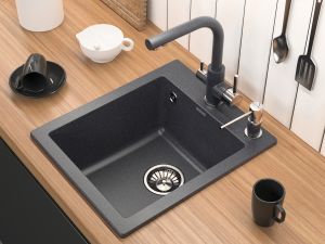 Смеситель для кухни Paulmark Essen Es213011-418 чёрный металлик
