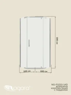 Душевой уголок Niagara Eco NG-1010-14D 100x100 см профиль хром стекло прозрачное
