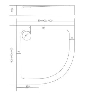 Акриловый поддон для душа Good Door Раунд R 80x80 Акриловый поддон для душа Good Door Раунд R 80x80