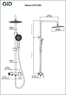 Душевая стойка Gid L070CHND3 хром