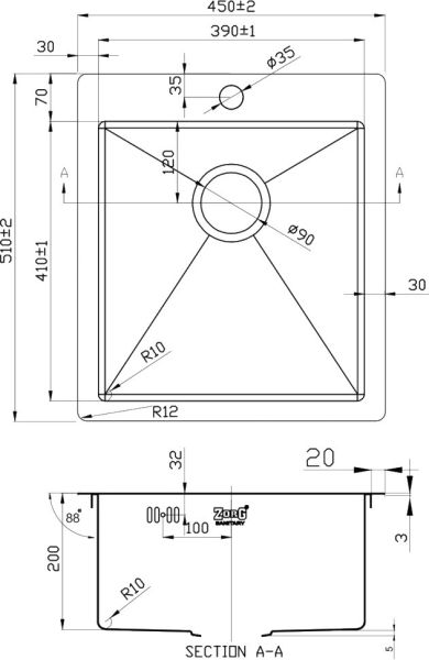 Мойка кухонная Zorg Inox RX R 4551
