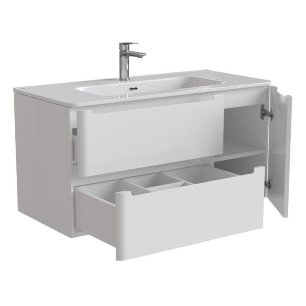 Тумба с раковиной IDDIS Edifice подвесная 100см белый EDI10W1i95K