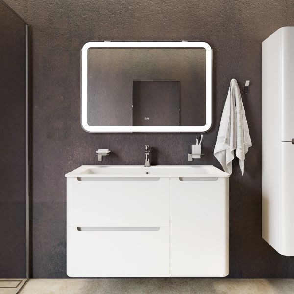 Тумба с раковиной IDDIS Edifice подвесная 100см белый EDI10W1i95K