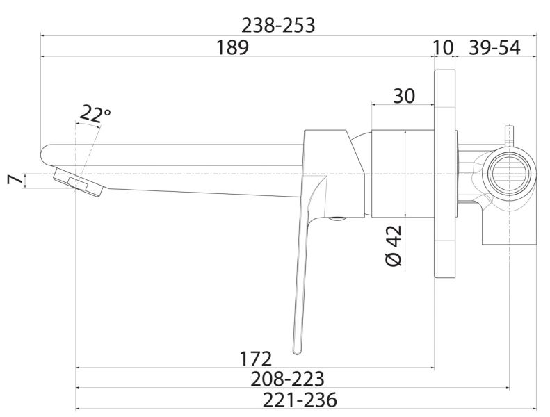 Встраиваемый смеситель для раковины IDDIS Edifice хром EDISB00i65