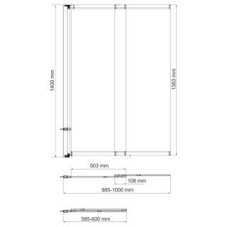 Шторка на ванну WasserKRAFT Tauber 64S02-100 100 см профиль никель стекло прозрачное