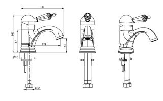 Смеситель для раковины Boheme Imperiale Ripresa золото 321 Смеситель для раковины Boheme Imperiale Ripresa золото 321