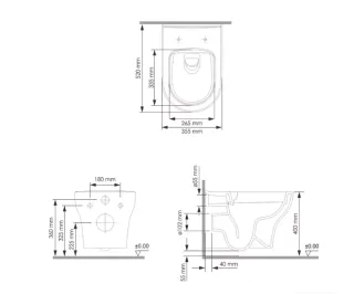 Система инсталляции с унитазом WasserKRAFT Vils 56TLT.010.ME.BN01.H001 кнопка смыва никель