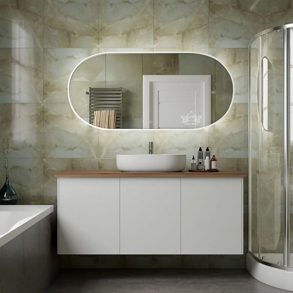 Зеркало с холодной подсветкой Art&Max Bari 70x150см белый матовый AM-Bar-700-1500-DS-F-White Зеркало с холодной подсветкой Art&Max Bari 70x150см белый матовый AM-Bar-700-1500-DS-F-White