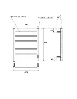 Полотенцесушитель электрический APEXTERMO Терра TR00164GL 60x40 см золото матовое
