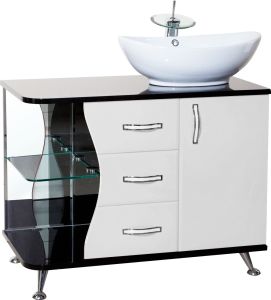 Тумба под раковину Bellezza Рио 90см правая белый/чёрный 00000007196